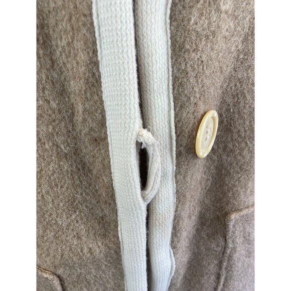Vintage 60s Trench Coat Mod Womens Button Reversible Camel Cream - Picture 5 of 13